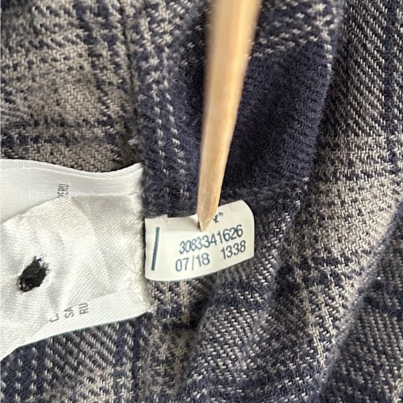 American Eagle Y2K Flannel Lined Canvas Shirt Button Up S\P\CH Gender Neutral - Picture 10 of 11